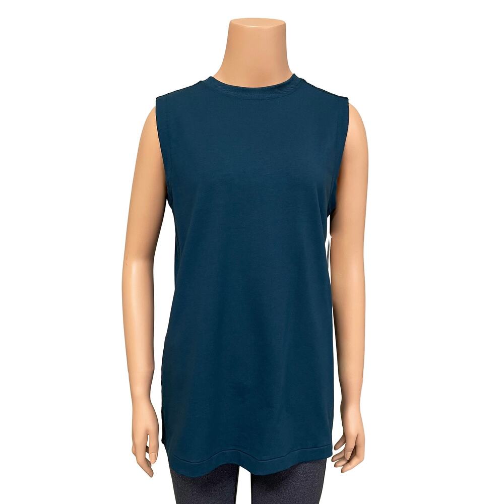 Lululemon All Yours Organic Cotton Tank Top Sz S New $38 Indochine Blue Relaxed